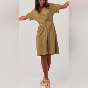 The Portside Button-Front Dress - Fennel
